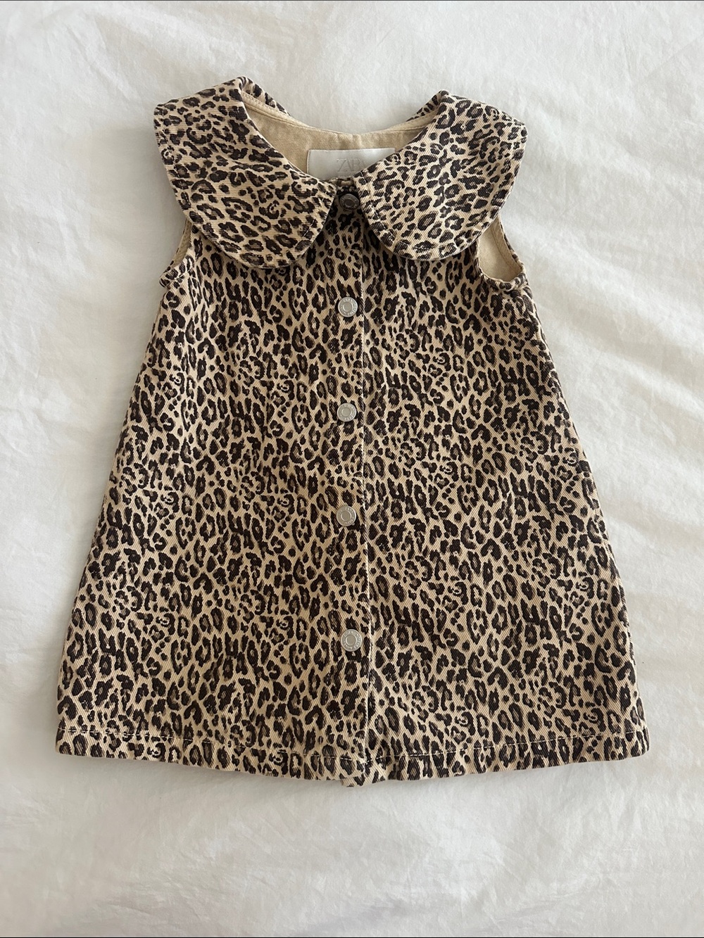 Zara Toddler Leopard Print Denim Dress